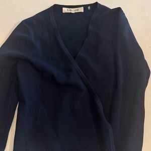 DVF Navy Blue Wrap Cardigan size M